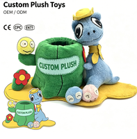 Vase à crayons en peluche dinosaure sur mesure, jouet en peluche dragon vert, porte-stylos