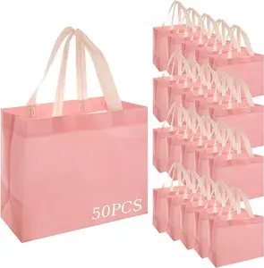 2024卸売カスタム価格合理的なポリプロピレンピンクかわいいファッション印刷不織布ショッピングバッグ