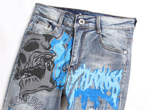 Erkek Denim artı boyutu rahat desen yırtık sıska yığılmış erkekler kaliteli kot - Product Image 4