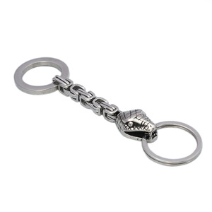 Llavero con cabeza de serpiente yunnique, llavero con forma de animal de acero inoxidable, colgante para llave de coche, regalo, hebilla de joyería unisex - Product Image 5