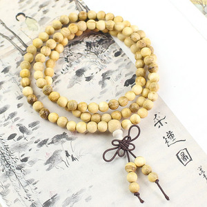 Perles de prière bouddhistes en bois parfumé au lait, 108 perles de 6mm, multi-brins, style chinois, bijoux pour femmes - Product Image 3