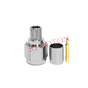 Conector RF 0-6G N Plug macho crimpagem reta para LMR400 RG11 RG213 RG214 RG8 cabo de cobre hexagonal de alta qualidade