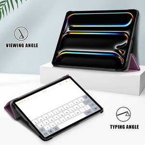 เคสแท็บเล็ตแบบตั้งได้สามระดับ ป้องกันรอยขีดข่วน ผลิตจากวัสดุ PC และหนัง PU พร้อมฟังก์ชั่นเปิด/ปิดอัตโนมัติ ป้องกันการกระแทก สำหรับ <span class=keywords><strong>iPad</strong></span> <span class=keywords><strong>Pro</strong></span> <span class=keywords><strong>11</strong></span> 2024 - Product Image 2