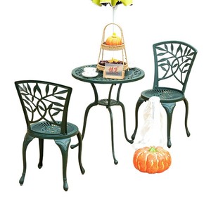 Ensemble de jardin en aluminium moulé, 2 places, meubles de patio extérieur, résistant aux intempéries, table et chaises de cour, style traditionnel - Product Image 1