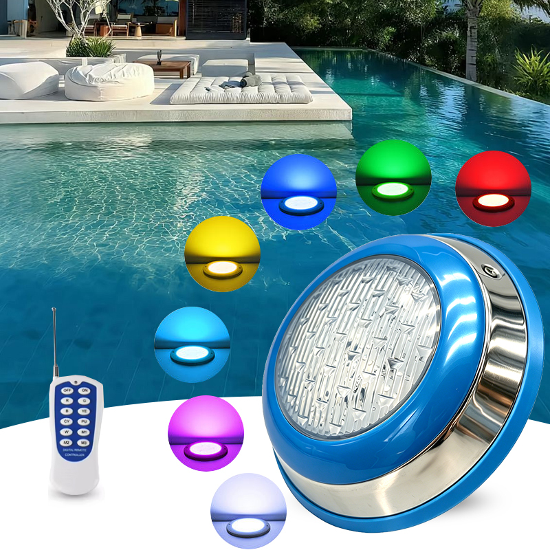 Stainless Steel LED Pool Light RGB Color Changing Underwater Lamp IP68 Waterproof for Swimming Pool