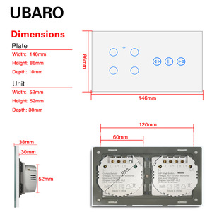 Ubaro Smart Wifi <b>Switch</b> 146mm 220V AC 16A With Voice <b>Control</b> For <b>Remote</b> Curtain And <b>Lighting</b> - Product Image 1
