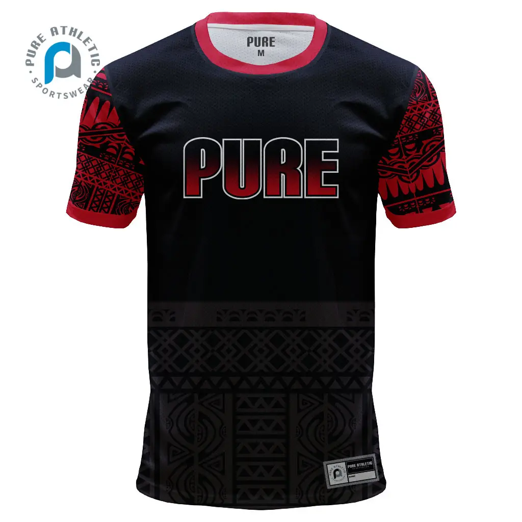 Camisetas de entrenamiento de béisbol transpirables impresas por sublimación personalizadas PURE, camisetas de gimnasio de rugby de poliéster al por mayor, camisetas para hombres