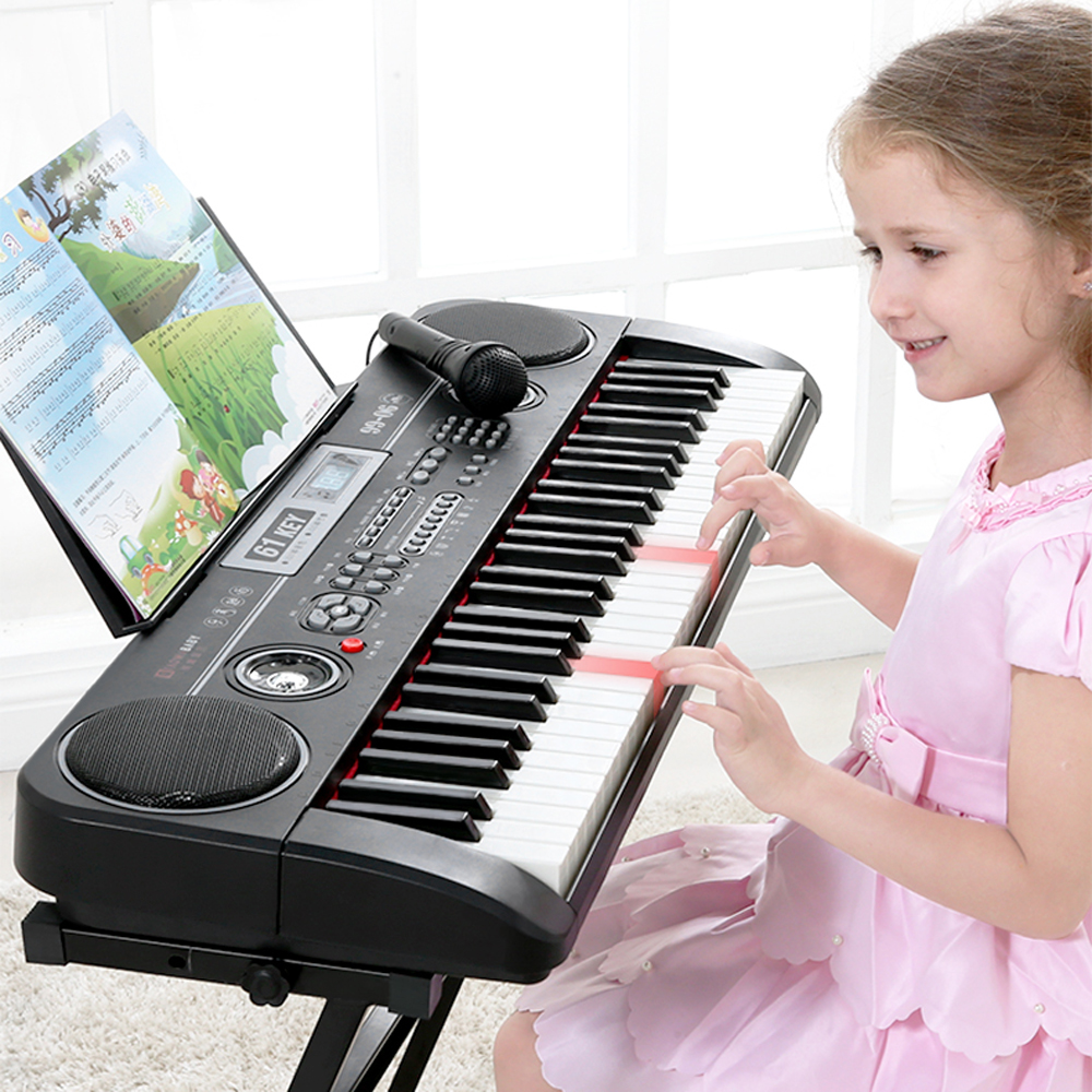 Высокое качество 61 клавиша клавиатура пианино игрушки Детские Инструменты музыкальная игрушка с подсветкой