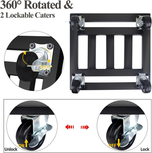 Plateau de support pour pot de plante mobile en métal de 12 pouces avec <span class=keywords><strong>roulettes</strong></span>, support de pot roulant robuste pour jardin, utilisation intérieure et extérieure - Product Image 4