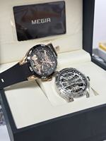 Montre de luxe allemande pour homme, automatique, mécanique, squelette, étanche, lumineuse, ronde, verre saphir incurvé, plongeur
