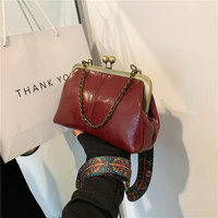 Tas Selempang Wanita Warna Solid Vintage Sederhana Grosir Tas Kulit PU Mewah Retro Elegan Tas Clutch Malam Hari