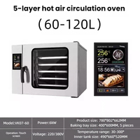 Four à convection électrique 60L/120L, 5 plateaux de cuisson, 30-300 ° C, Combo Vapeur et Cuisson, Cuisson automatique multi-étapes