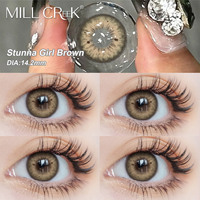 Lentilles de contact naturelles en gros, marque privée, 14,2 mm, lentilles cosmétiques pour les yeux, lentilles de contact colorées, fabrication OEM ODM