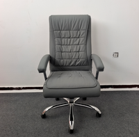 Chaise de bureau moderne en cuir, chaises de bureau à domicile de grande taille avec siège à ressort, chaises de bureau en cuir d'occasion