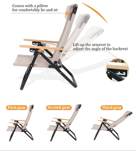 Chaise de camping pliable compacte à dossier haut réglable en aluminium portable d'extérieur avec logo personnalisé - Product Image 2