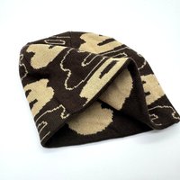 Gorro Reversible de Punto Jacquard de Doble Cara con Patrón de Camuflaje de Dibujos Animados, 100% Acrílico, Unisex, Cálido para Invierno, Estilo Hip Hop, Anime, Y2K