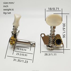 Clavijas de afinación de ukelele de alta calidad con cabezas redondas pequeñas, bobinadores de cuerdas de columna de acero cerrados cortos abiertos 2R2L - Product Image 2