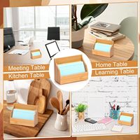 Accesorios de Escritorio para Dispensador de Notas Adhesivas, Suministros Escolares para Porta Cuadernos y Organizadores, Madera de Bambú