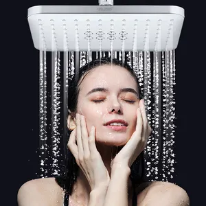 Chuveiro quadrado, cromado/preto terminando banheiro cachoeira chuva teto montado duchekop cabeça chuveiro chuveiro