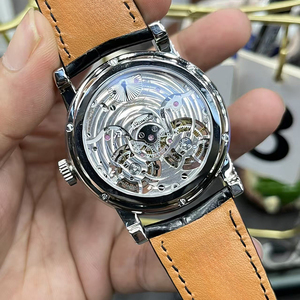 Reloj de Pulsera Mecánico Manual para Hombre, de Alta Gama, con Doble Tourbillon, Resistente al Agua, Esfera Plateada Luminosa, Esqueleto de Precisión - Product Image 5