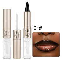 Gloss et rouge à lèvres 2 en 1 à double embout, vegan, crémeux, mat, waterproof, longue tenue, couleur intense, maquillage non collant