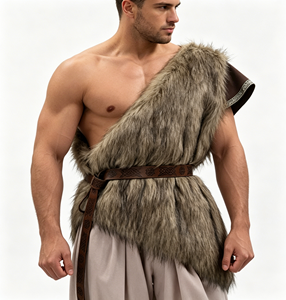 Capa de Hombro de Piel Vikinga Medieval, Túnica de Guerrero Primitivo Salvaje, Disfraz de Cosplay LARP, Traje de Juego de Rol para Películas - Product Image 2