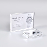 Support d'étiquette de prix en acrylique transparent, léger, écologique, magnétique double face, personnalisable, 5*7 pouces, avec logo personnalisé