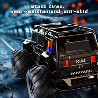Coche de Policía Anfibio RC de 4 Canales con Luces de Alto Rendimiento Todoterreno, Control Remoto, Cargador y Cable USB - Nivel Experto