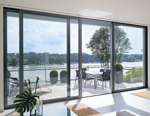 Modern Design Aluminum <strong>Patio</strong> Glass <strong>Security</strong> Trackless Sliding <strong>Doors</strong> Exterior Double Glazed Soundproof Balcony with Screen - Product Image 1