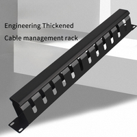 Seto1U Organizador de Cables de Acero de 19 Pulgadas, Panel de Gestión de Cables LAN de 24 Puertos (Negro) para Keystone Cat5e/Cat6/Cat6a/Cat7