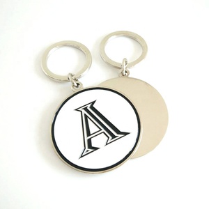 Disque circulaire en alliage <span class=keywords><strong>de</strong></span> Zinc moulé sous pression émail lettre majuscule a à Z porte-clés étiquette pendentif breloque chaîne Fob bibelot - Product Image 6