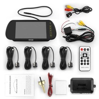 Pantalla de espejo retrovisor LCD de 7,0 pulgadas con 4 sensores Monitor de respaldo inverso Aparcamiento de coche Radar de punto ciego Asistente de estacionamiento automático