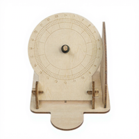 Kit d'assemblage éducatif STEM : Modèle de cadran 24 heures en bois découpé au laser avec index radiaux et supports de bouton pivotant