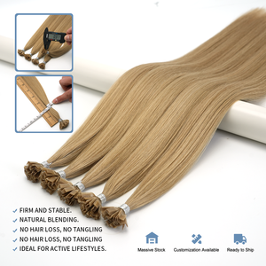 Extensioni per capelli Lanmuse V-Tip Prebonded, in capelli umani Remy russi, a doppia tessitura, da un singolo donatore, sbiancate, a trama singola, per saloni di alta gamma - Product Image 6