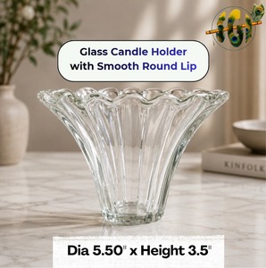 Porte-bougie en verre fait main avec verre coloré et design résistant à la chaleur pour la décoration de Noël - Product Image 1