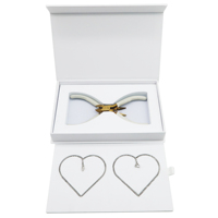 Boîte en papier avec logo personnalisable, kit de bracelets d'amitié pour couples, cadeau pour anniversaire de relation, Saint-Valentin, kit de bracelets permanents