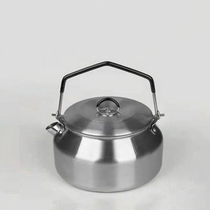 Suministros para exteriores, tetera de acero inoxidable 304 pulido de <span class=keywords><strong>1</strong></span> <span class=keywords><strong>litro</strong></span>, tetera de inducción de Gas lista para Picnic conveniente, utensilios de cocina imprescindibles - Product Image 4