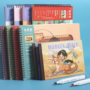 Kids A4 Sketchbook Cute School Art Supplies Sticker-Decorated Notebook for painting and Art for children marker pad