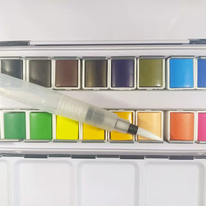 Art fornisce profesional aquarelle 24 colore scatola di ferro confezione acquerello vernice set con un pennello - Product Image 3