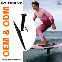 Planche de kitesurf GY 1700 Carbon Mast pour débutants, Wingfoil, Surfing, Efoil, Planche de surf pour vagues, Paddle Foil, Hydrofoil, Noir, 8KG