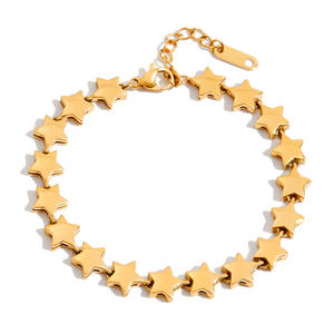 Bracciale in acciaio inossidabile PVD oro 3 pezzi impilabile Set braccialetto floreale Boho Starburst <span class=keywords><strong>bracciali</strong></span> a catena per damigelle - Product Image 5