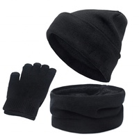 Venta al por Mayor de Gorros de Invierno para Hombre y Mujer, Juego de 3 Piezas: Gorro Jacquard, Calentador de Cuello, Guantes Táctiles y Bufanda - 100% Acrílico