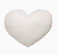 Coussin décoratif en forme de cœur en peluche couleur macaron, doux et confortable, en fausse fourrure de lapin, personnalisable pour la décoration intérieure
