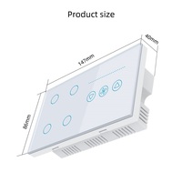 Interruptor de luz inteligente WIFI de 4 bandas con control de atenuación de ventilador, controlador de ventilador de velocidad remota con interruptor de luz de cuatro botones para casa nueva