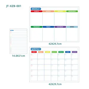 New Arrival Minimalist Super Thin Magnetic White Board Magnetic Calendar