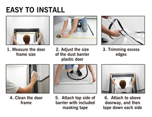 Dust-proof Isolation <b>Plastic</b> Zipper Door DustProof Construction <b>Plastic</b> Magnetic Door Magnet for Door Curtain Use - Product Image 4