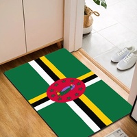 Tapis de porte rectangulaire antidérapant avec drapeau de la Dominique, 40x60 cm, tapis de sol en caoutchouc polyester, décoration de cuisine intérieure et extérieure