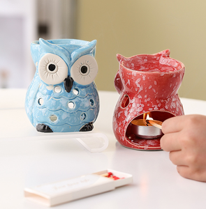 Réchauffeur de cire de hibou en céramique brûleur d'huile essentielle brûleur de cire chauffe-plat en céramique diffuseur d'arôme d'encens - Product Image 4