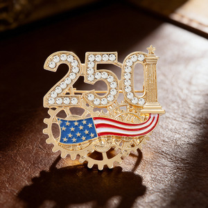 Broches de esmalte <span class=keywords><strong>y</strong></span> pedrería con diseño de bandera patriótica para el 250 aniversario de EE. UU. en 2026, regalo para el Día de la Independencia del 4 de julio - Product Image 3
