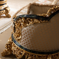 Meubles de style baroque français sur mesure, entièrement en bois massif, sculptés à la main, ensemble de meubles classiques pour salon, combinaison de canapés de luxe
